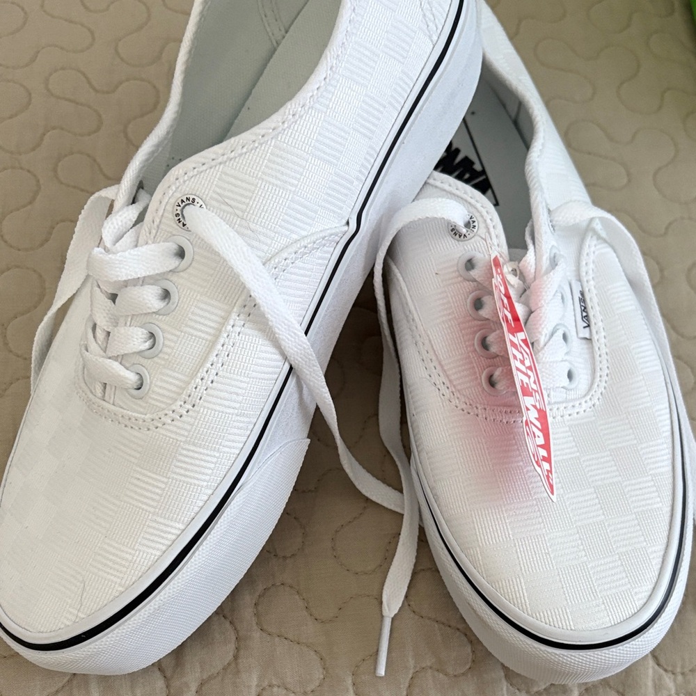 Vans White Textured Sneakers